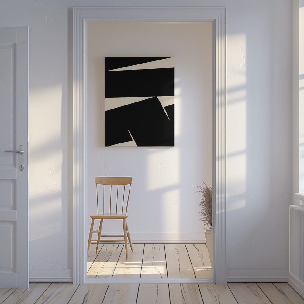 Schwarz schlicht abstrakt | Leinwand