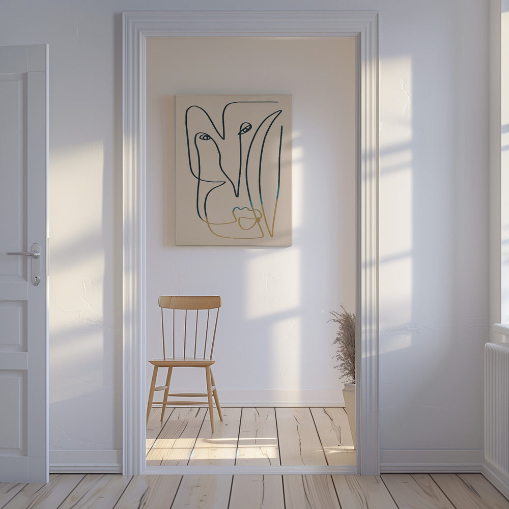 Line Art Gesicht | Leinwand