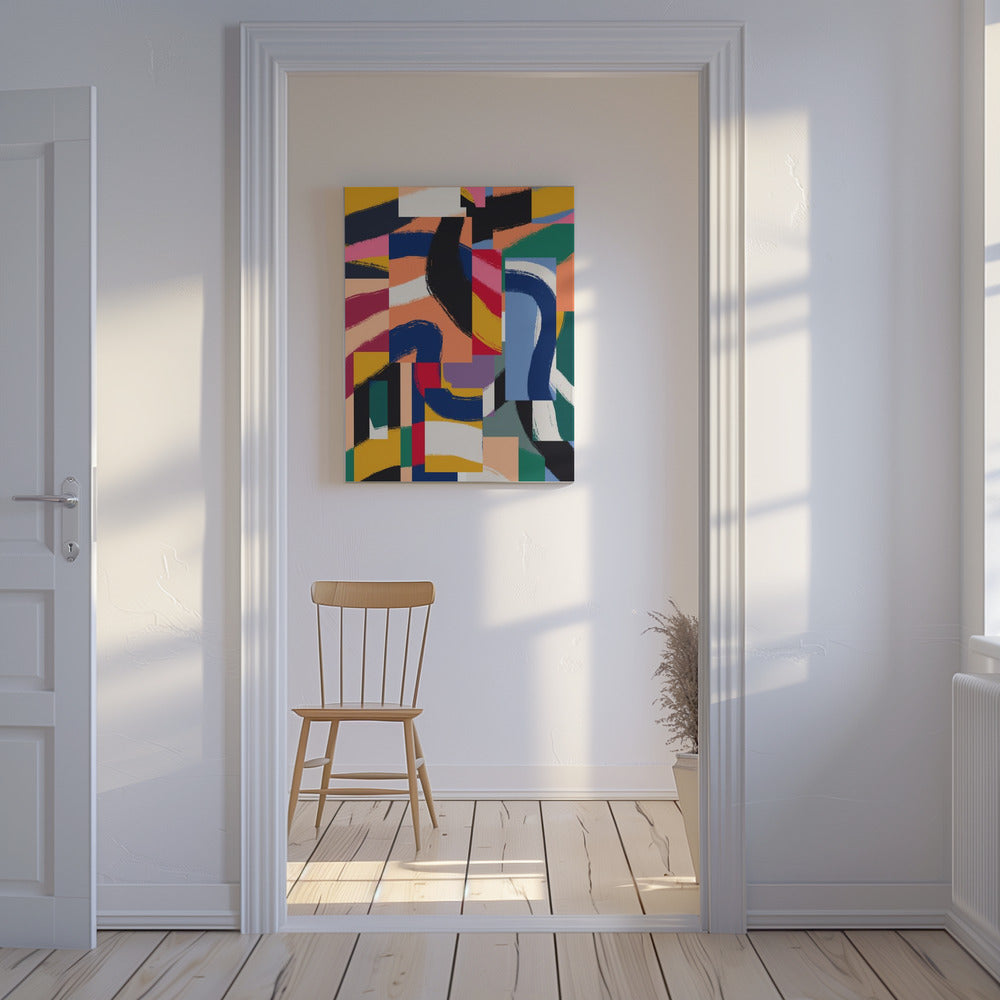 Formen mit dynamischen Pinselstrichen | Leinwand