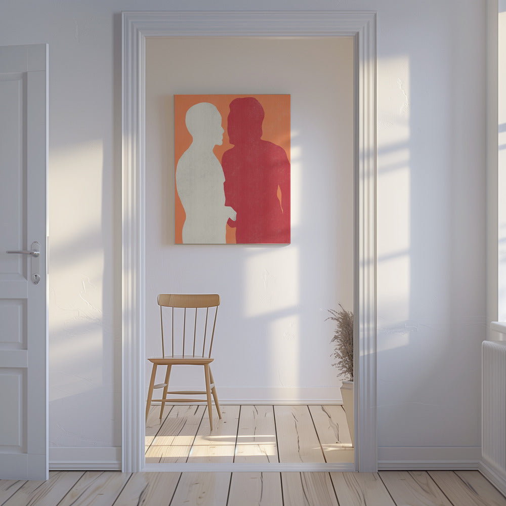 Silhouetten zweier Figuren | Leinwand