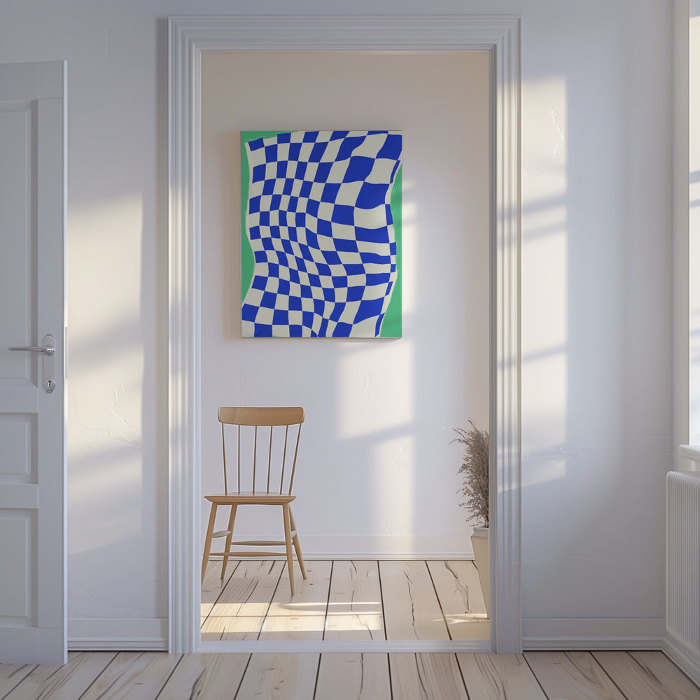 Blaues Karomuster | Leinwand