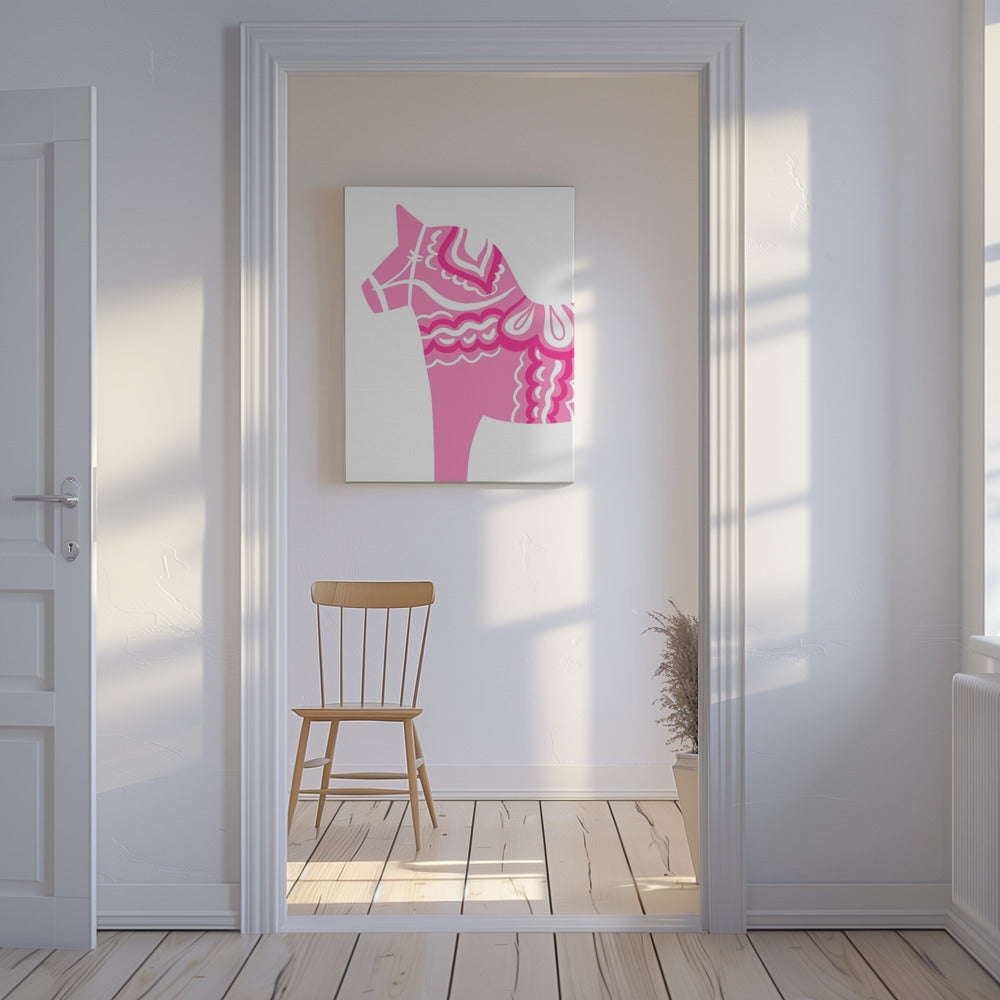 Pink Dala Silhouette | Canvas