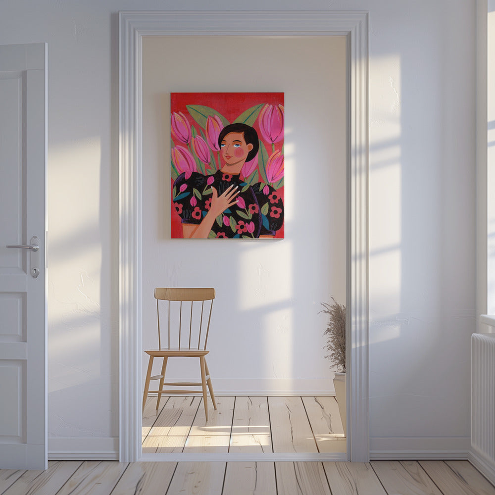 Abstraktes modernes Frauenporträt | Leinwand