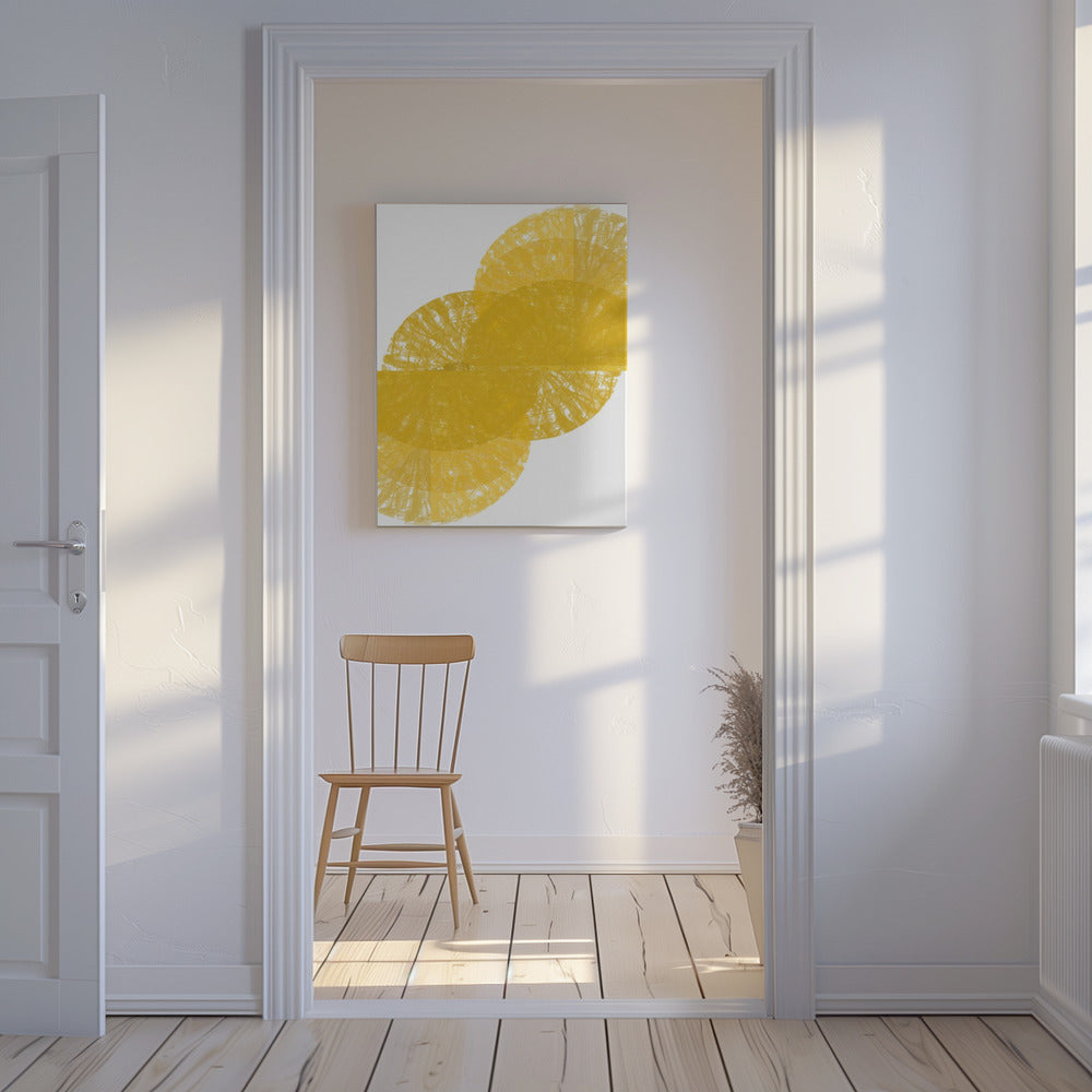Yellow Circle Fans 1 | Canvas