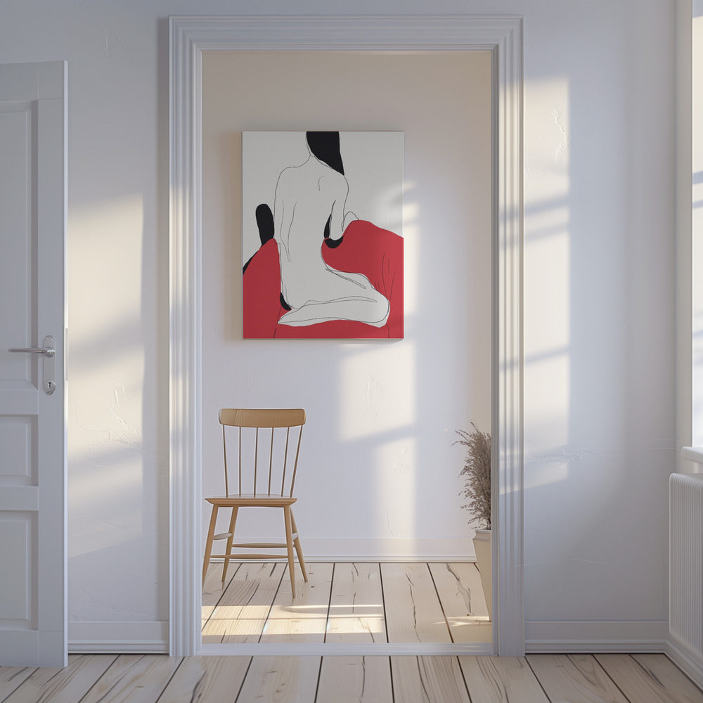 Aktfigur in dynamischer Pose | Leinwand