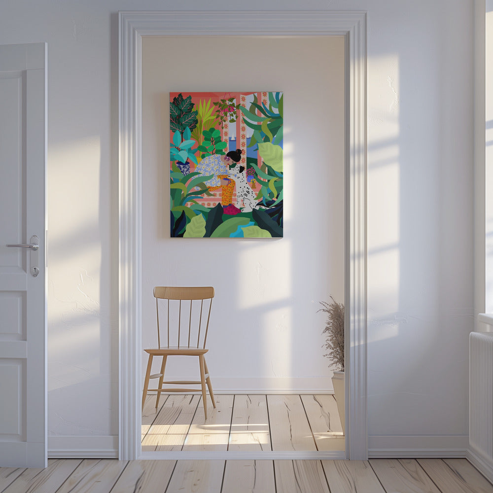 Girl With Doggie | Canvas