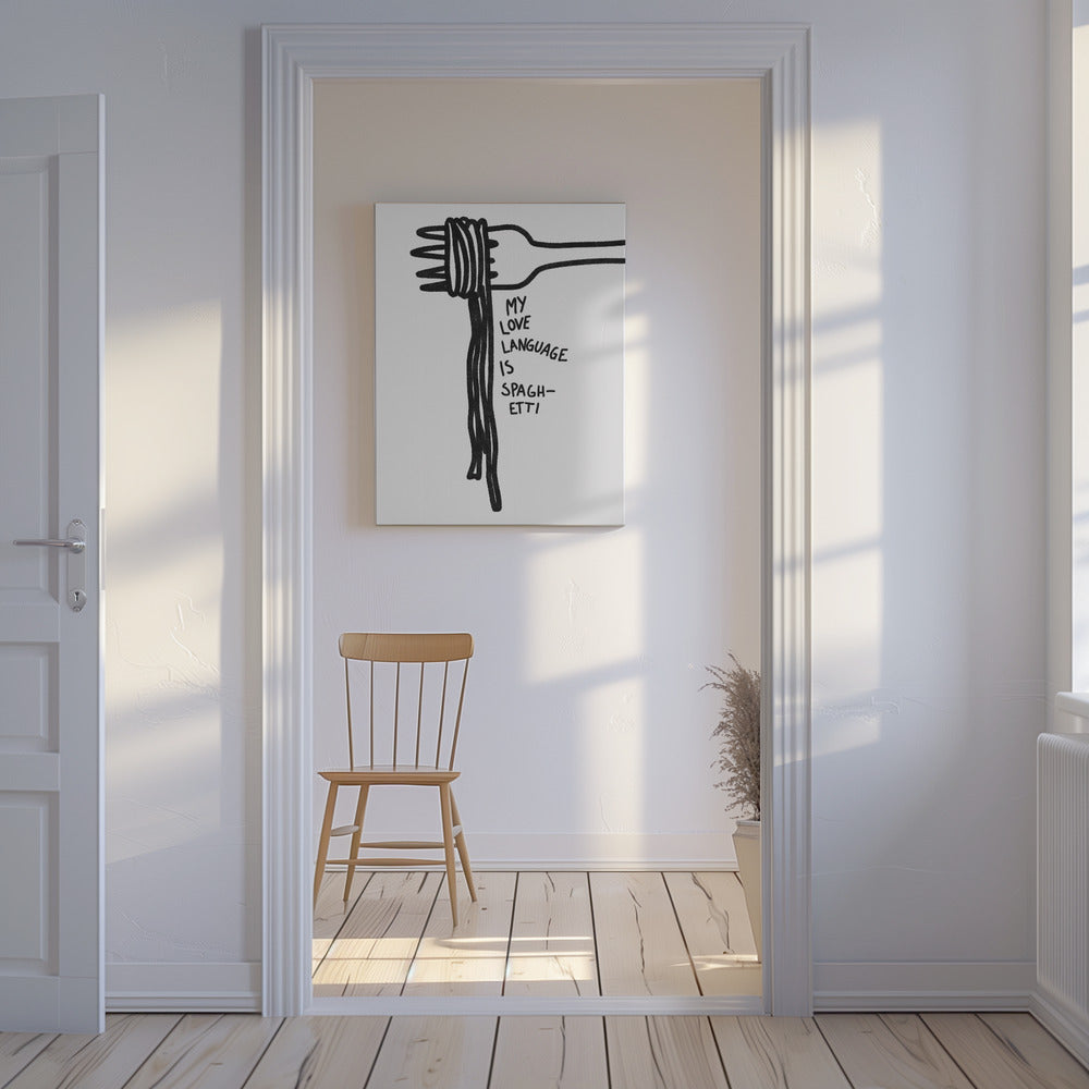 Spaghetti-Liebessprache | Leinwand