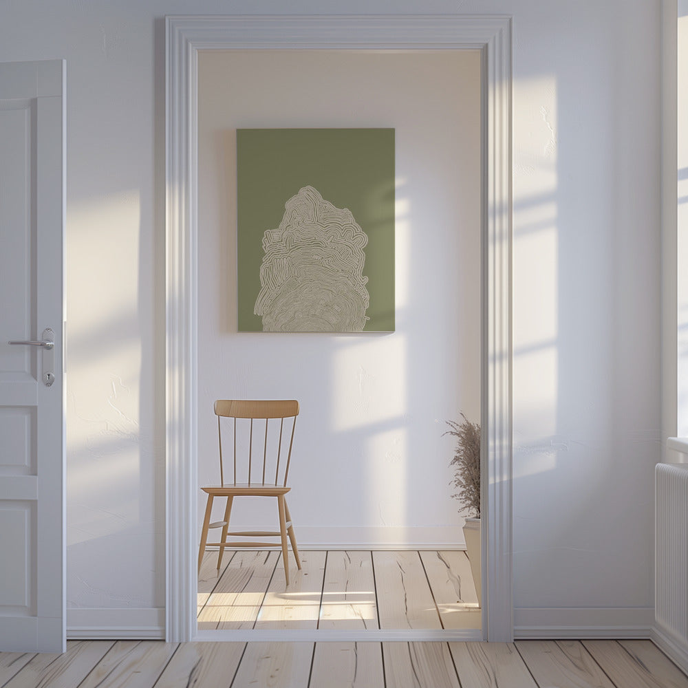 Linienzeichnung Grün Abstrakt | Leinwand