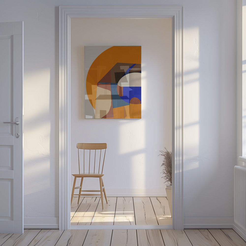 Orange Blau Gewebt 4 | Leinwand