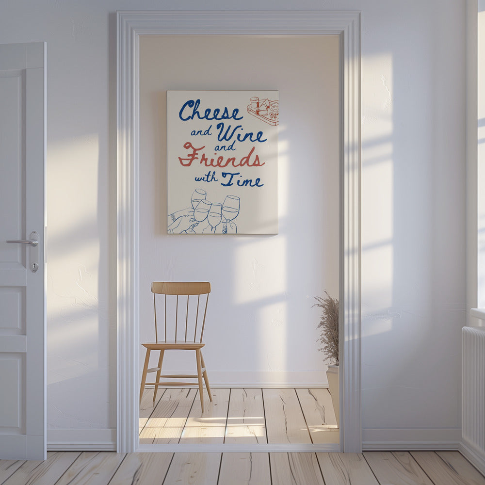 Cheese and wine..., Text + Illustration | Canvas