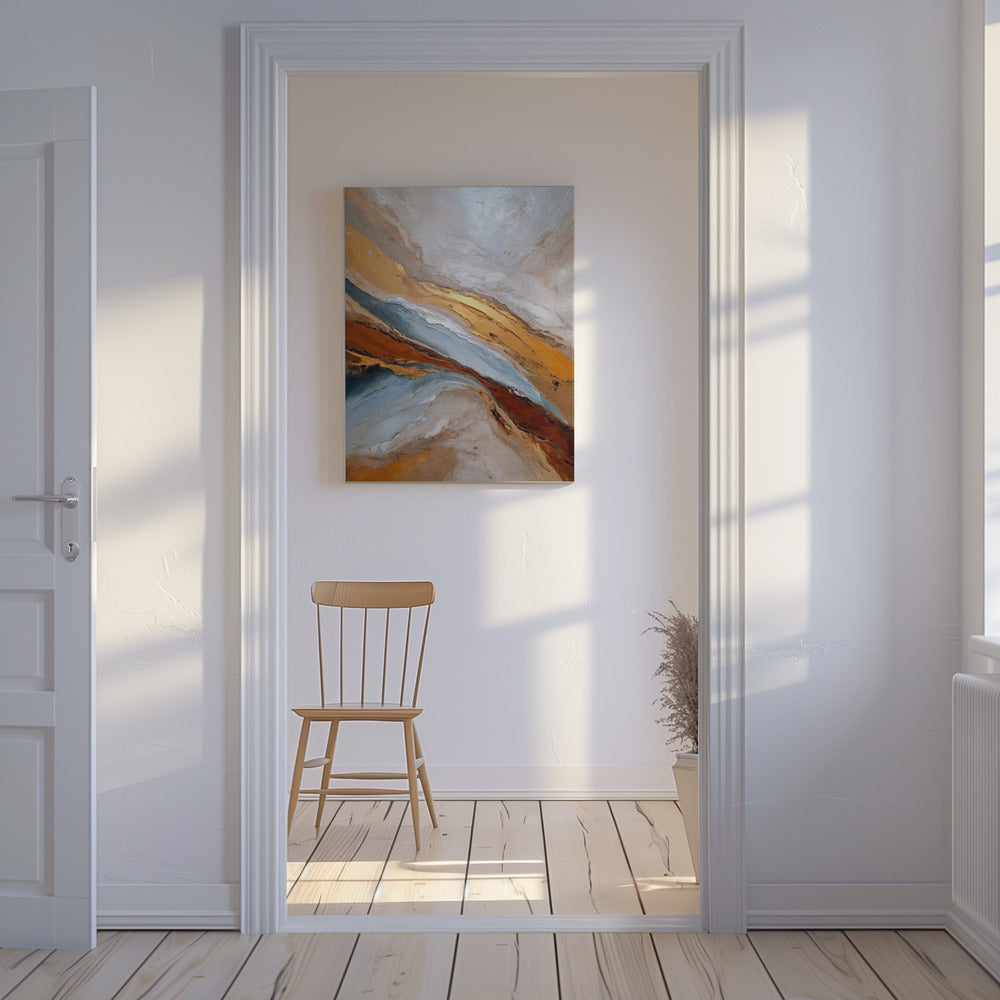 Goldene Horizontwellen | Leinwand