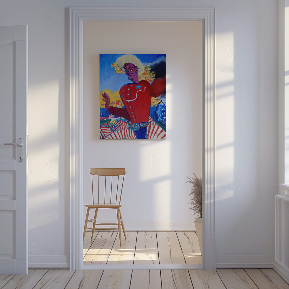 Großer Tex in Flammen | Leinwand