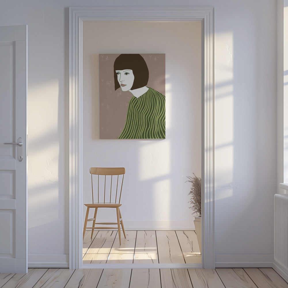Die Brünette | Leinwand