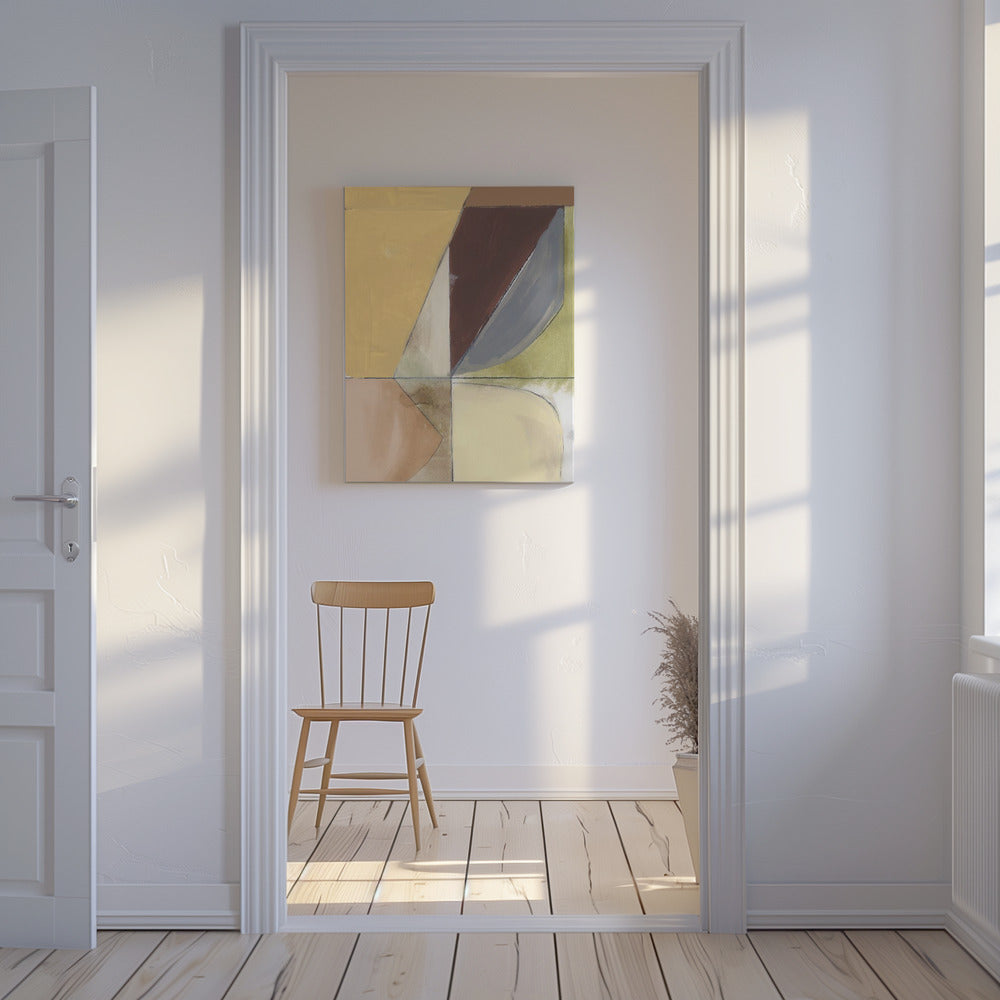 Altrosa Gelb Abstrakt Nr. 2 Kunstdruck | Leinwand