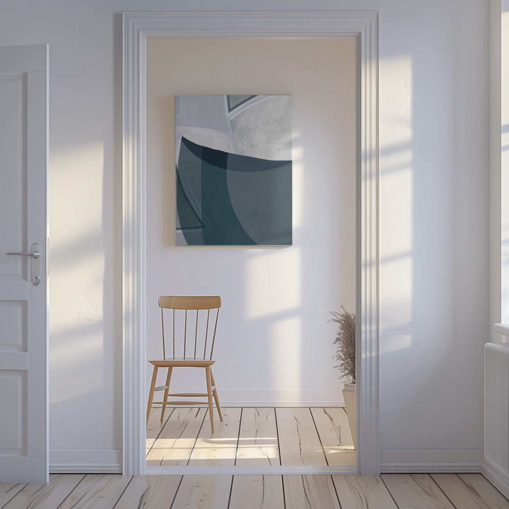 Encore Blauer Abstrakter Druck | Leinwand