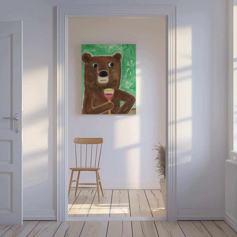 Herr Bär an der Bar | Leinwand