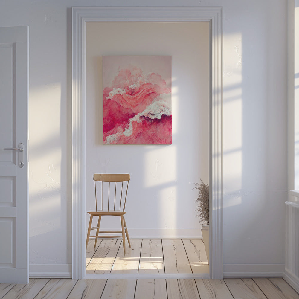 Crimson Waves Flow | Canvas