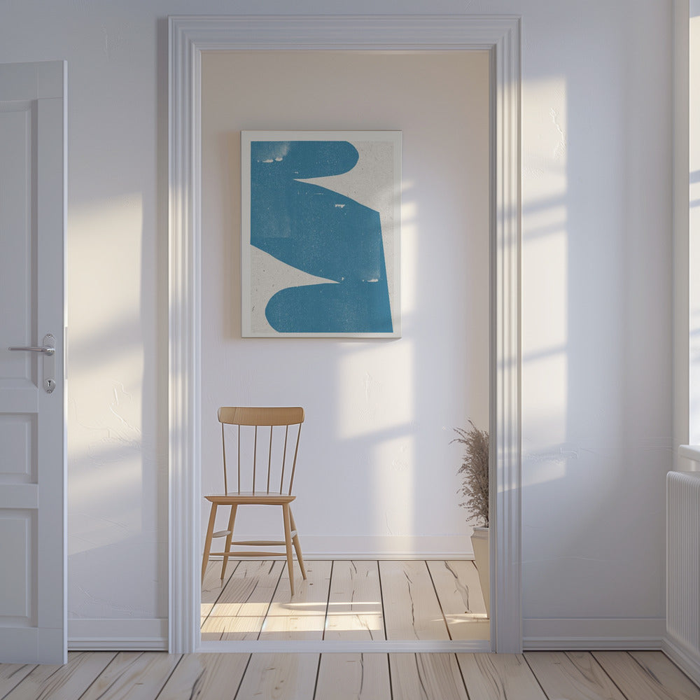 Blaue abstrakte Kurve | Leinwand