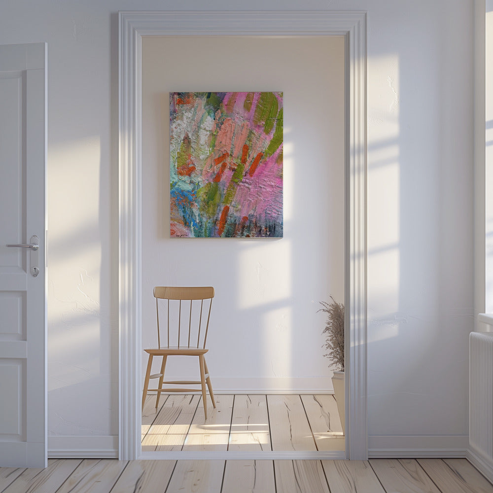 Flüsternde rosa Pinselstriche | Leinwand
