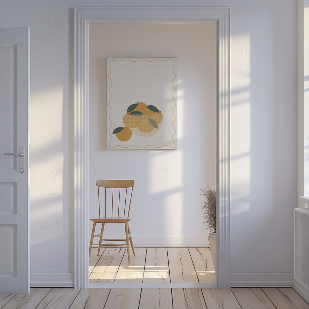 Schale mit Orangen | Leinwand