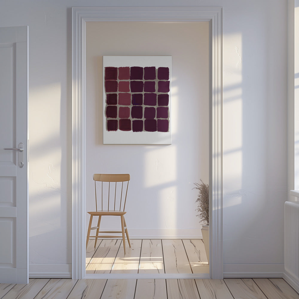 Rot kariertes Quadrat | Leinwand