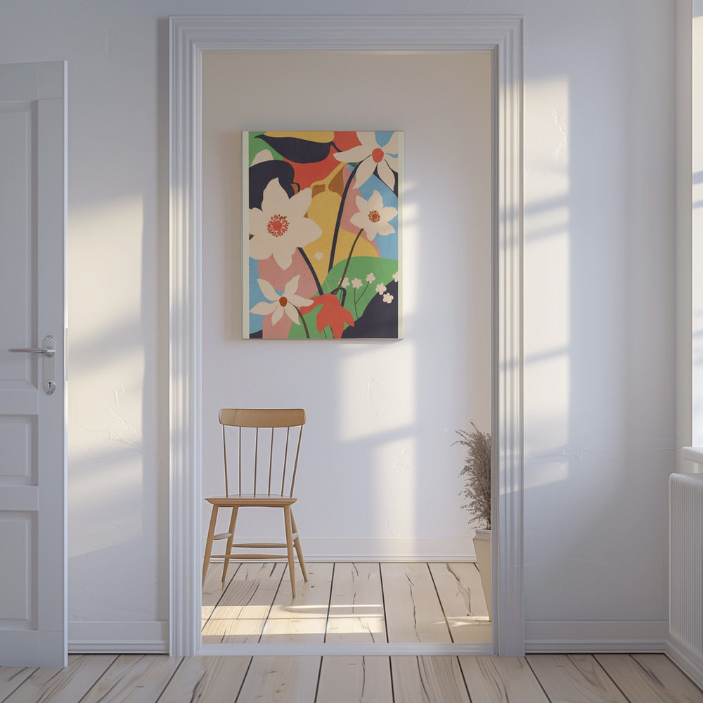 Abstrakte Kunst Landschaft Blumen | Leinwand