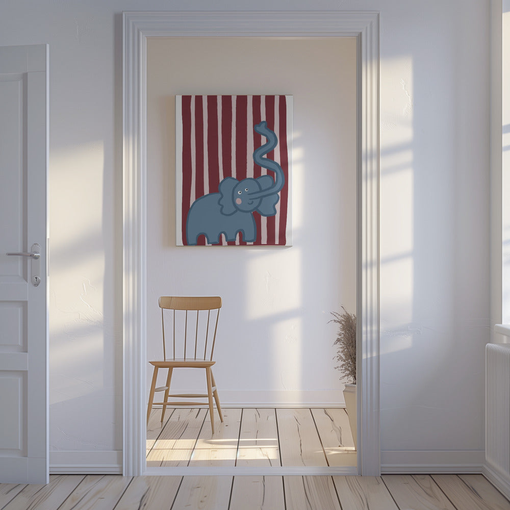 Curious Blue Elephant | Canvas