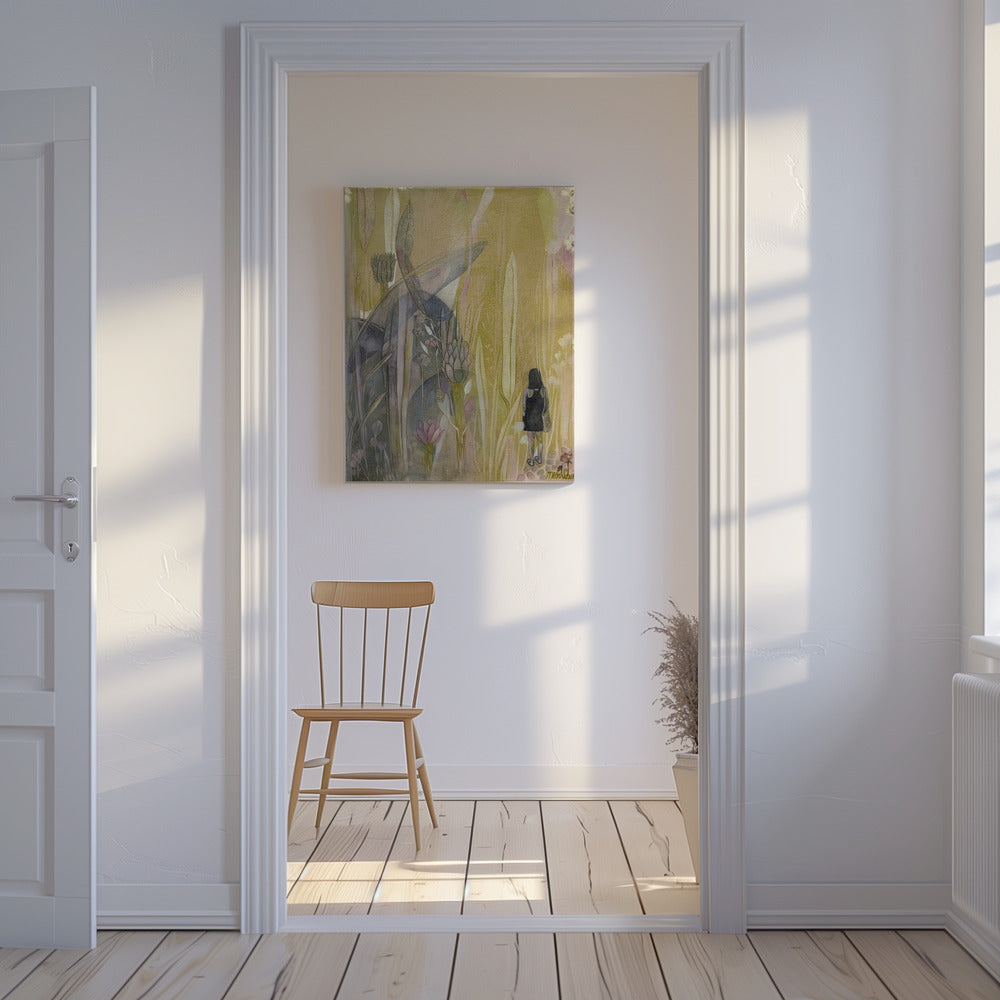 A Solitary Figure in a Mystical Garden | Canvas