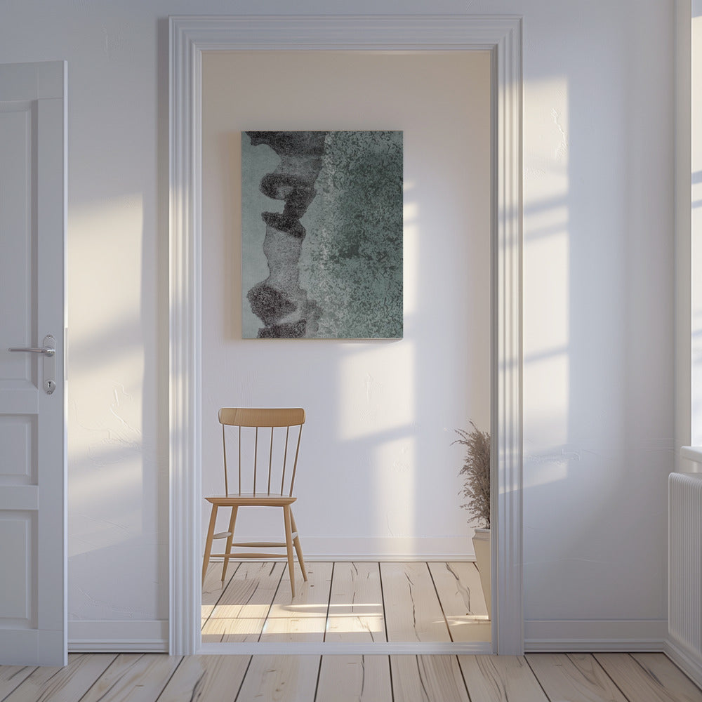 Abstraktes Kunstwerk mit strukturierten Mustern und organischen Formen | Leinwand