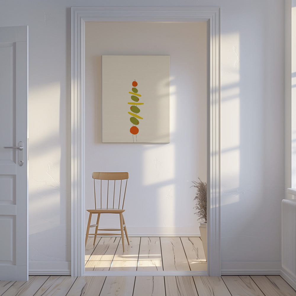 Ein Spieß mit Oliven und Tomaten | Leinwand
