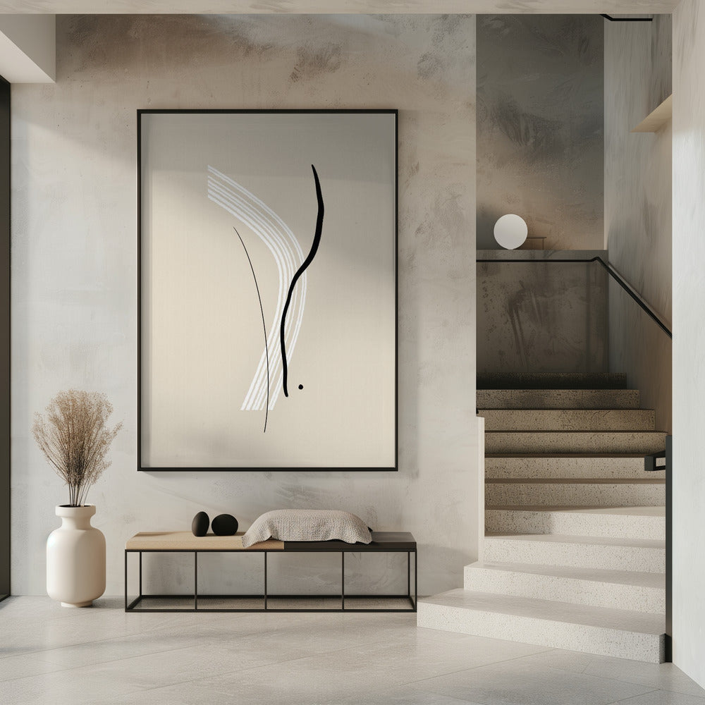 Elegante schwarz-weiße Linien | Poster