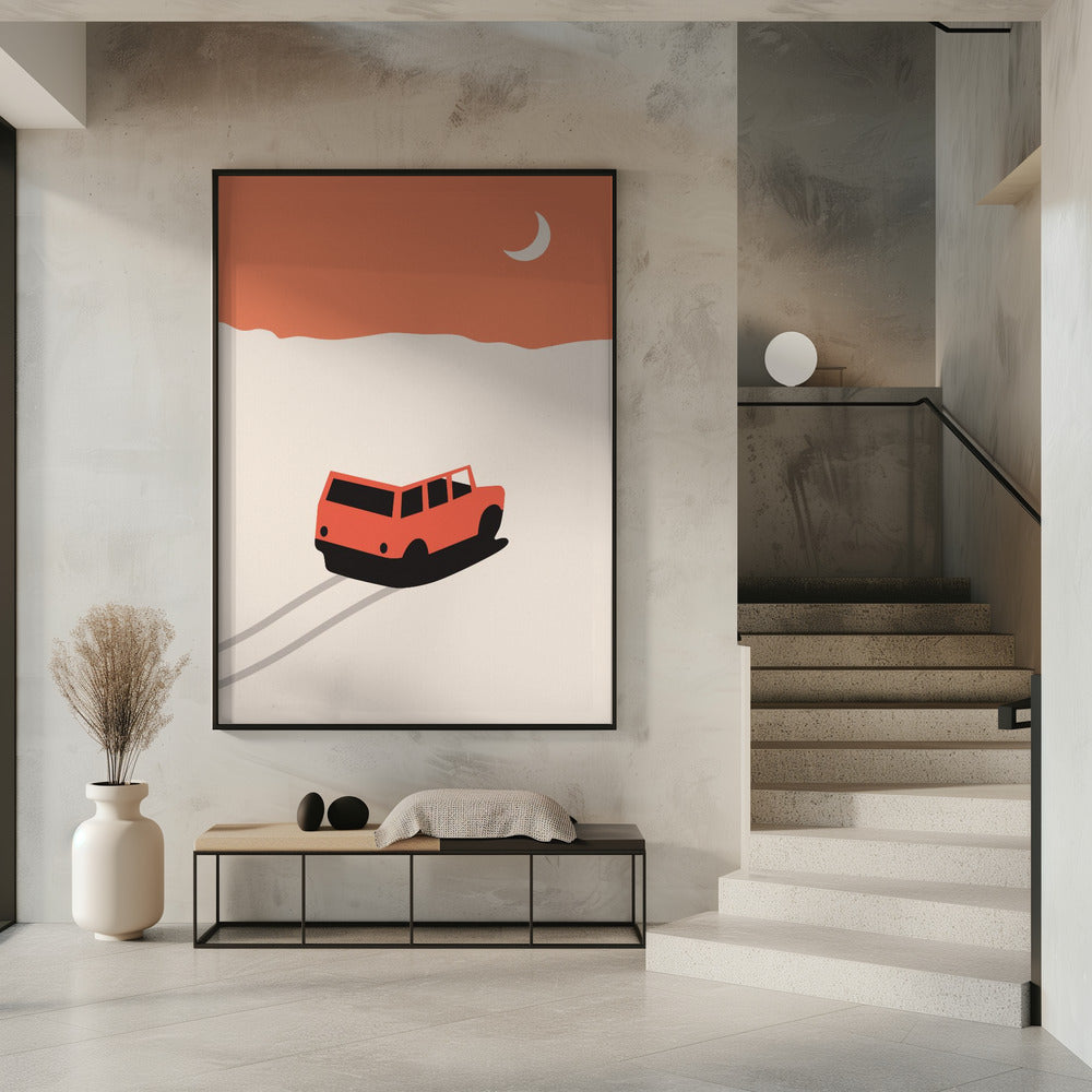 Car In Desert | Poster