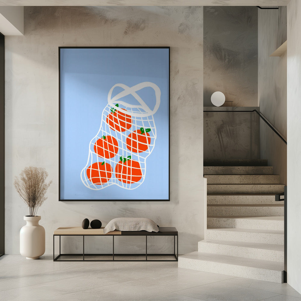 Tomaten im Netz | Poster