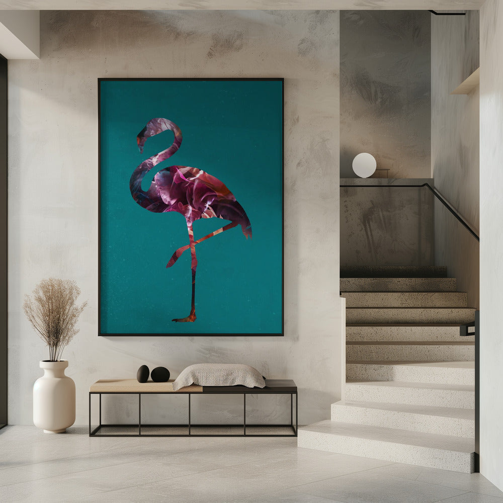 Flamingo Pink und Grün | Poster