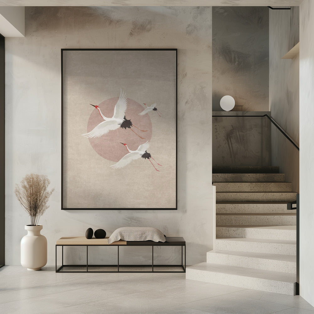 Kraniche im Flug | Poster