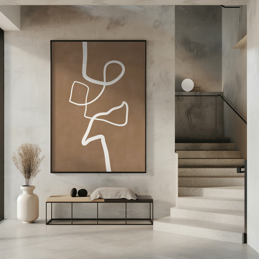 Weißes Einzellinien-Kunstwerk | Poster