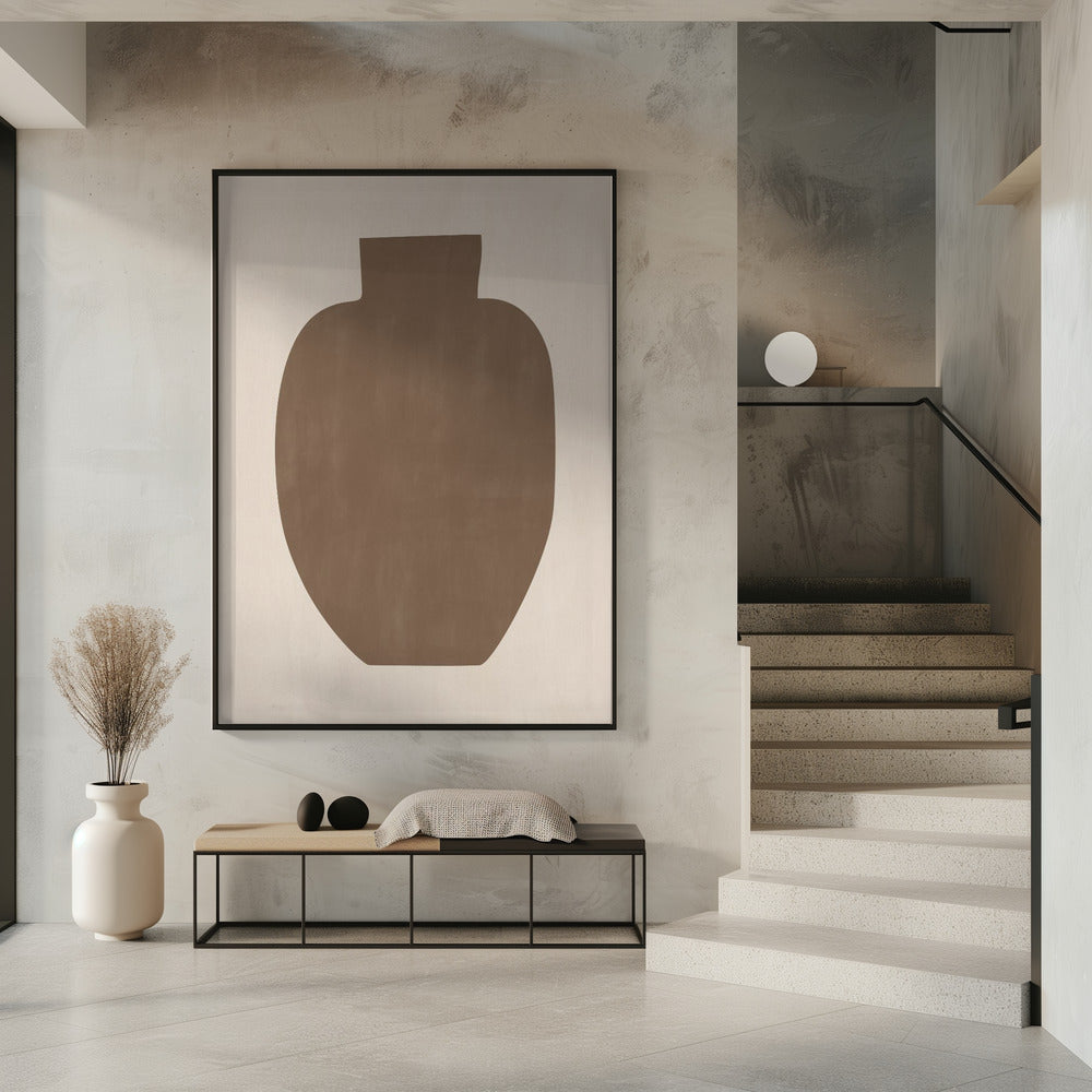 Braune Silhouette einer Vase | Poster
