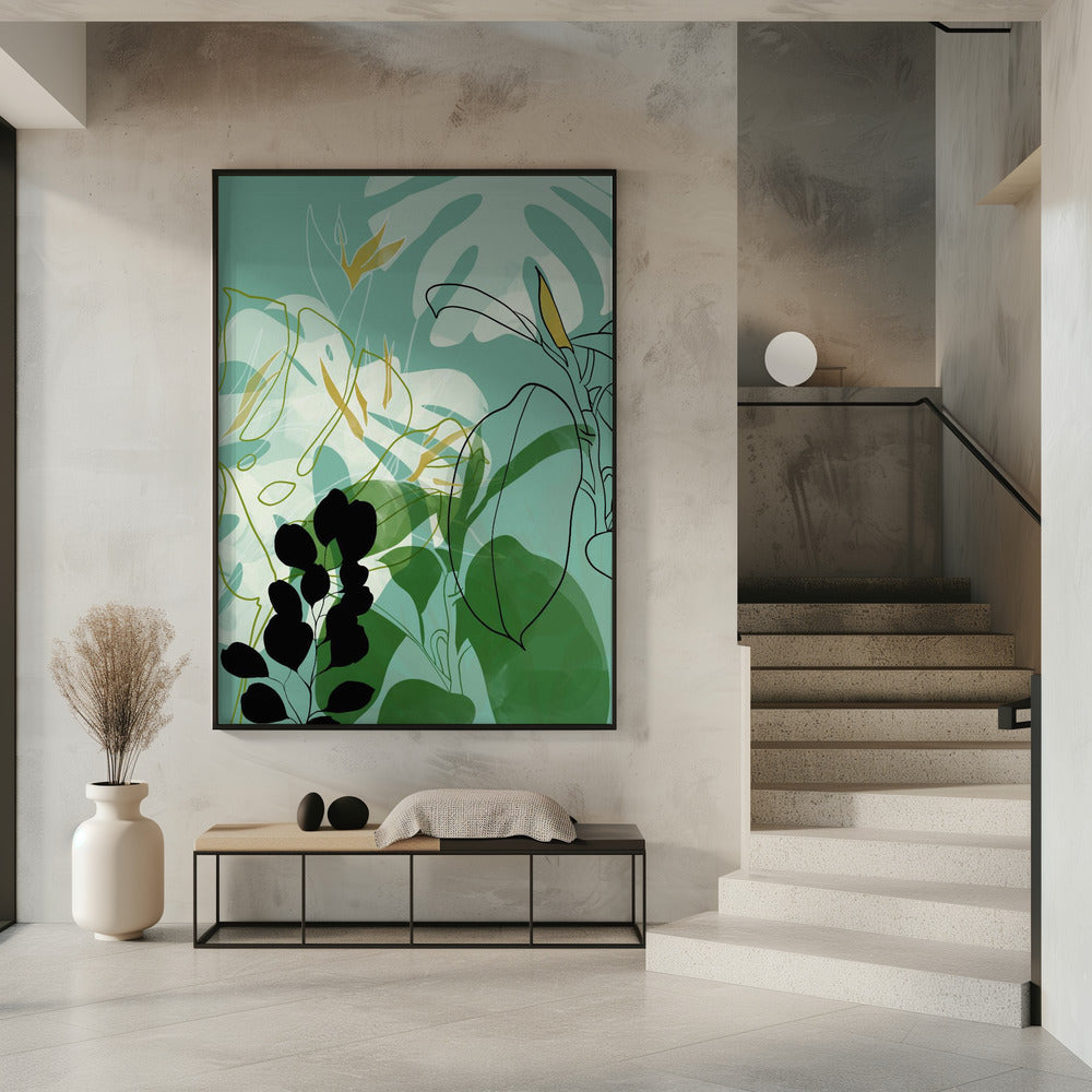 Blätterlinie Boho2 | Poster