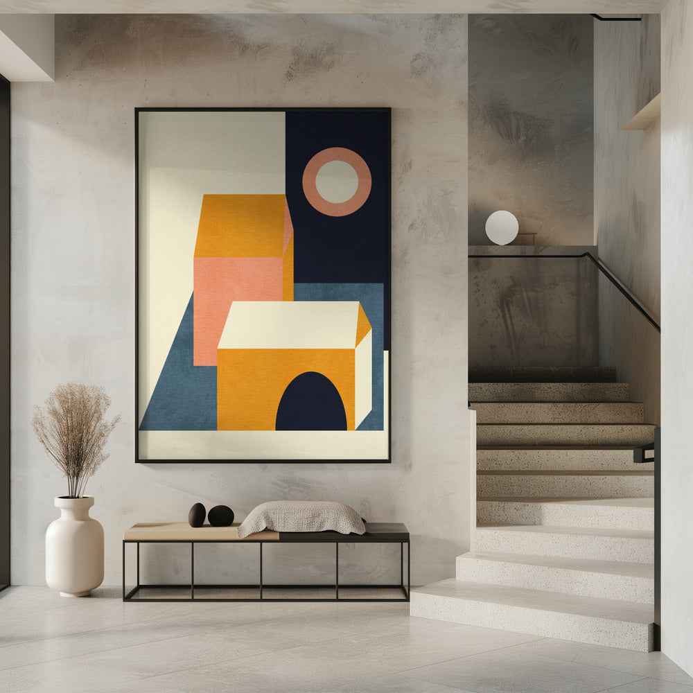 Rainbow Plus Shapes  Blue Mustard11 | Poster