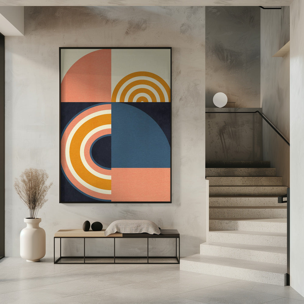 Rainbow Plus Shapes  Blue Mustard9 | Poster