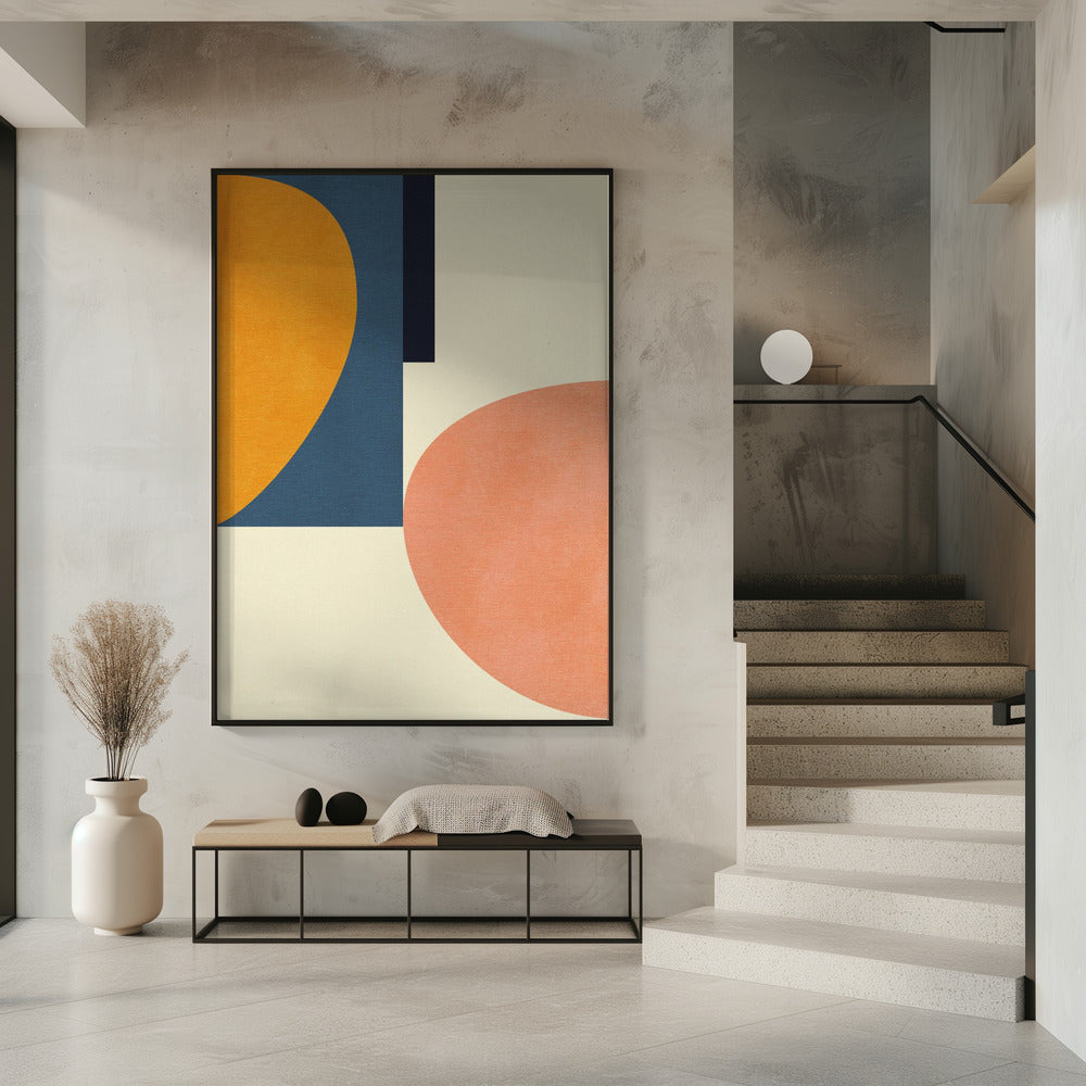 Rainbow Plus Shapes  Blue Mustard1 | Poster