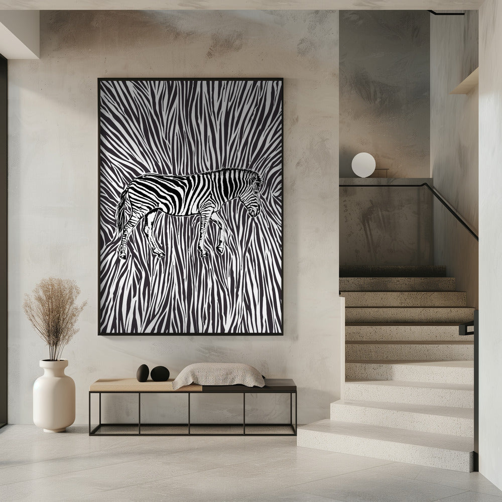 African Zebra striking camouflage | Poster