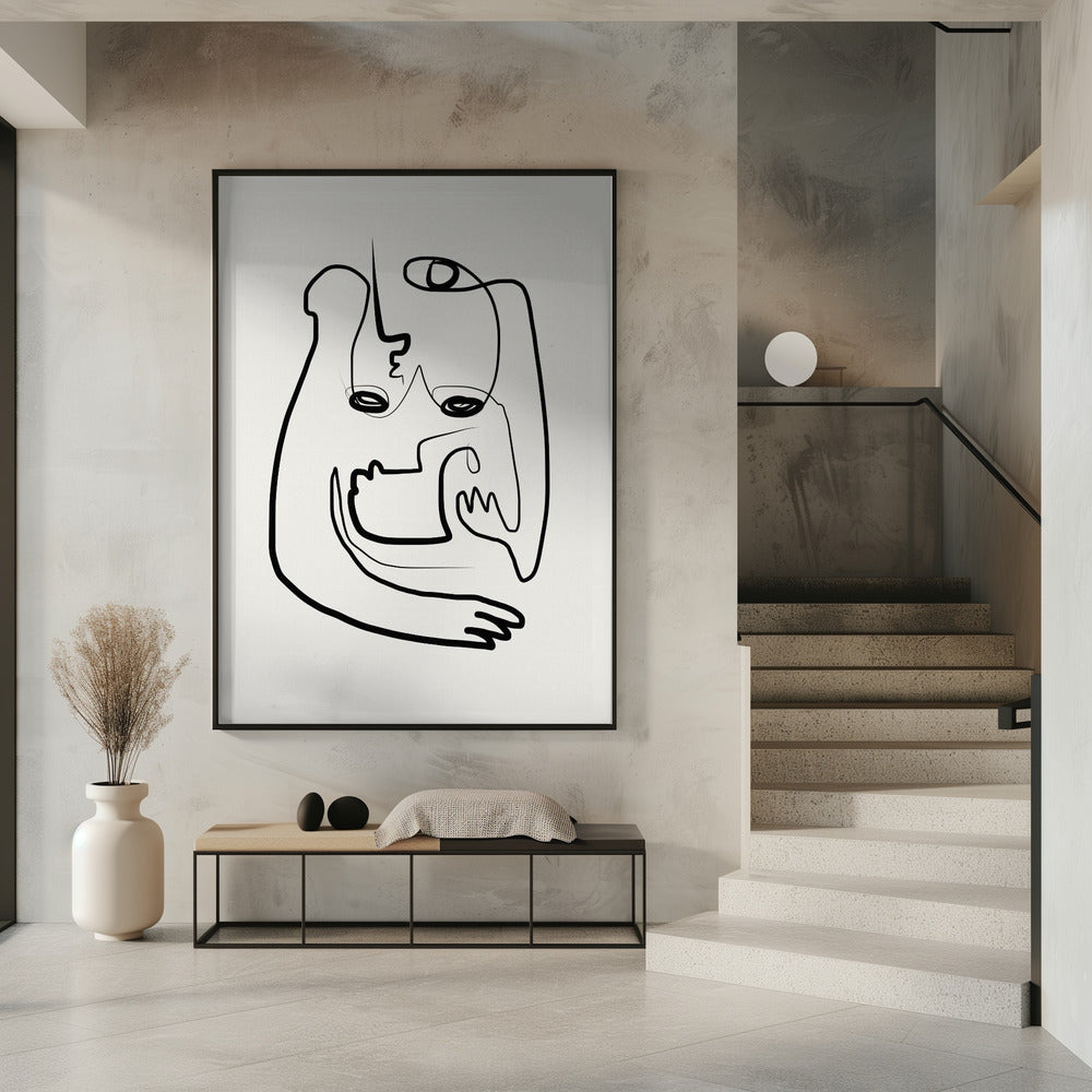 Moderne Kunst in dieser durchgehenden Strichzeichnung | Poster