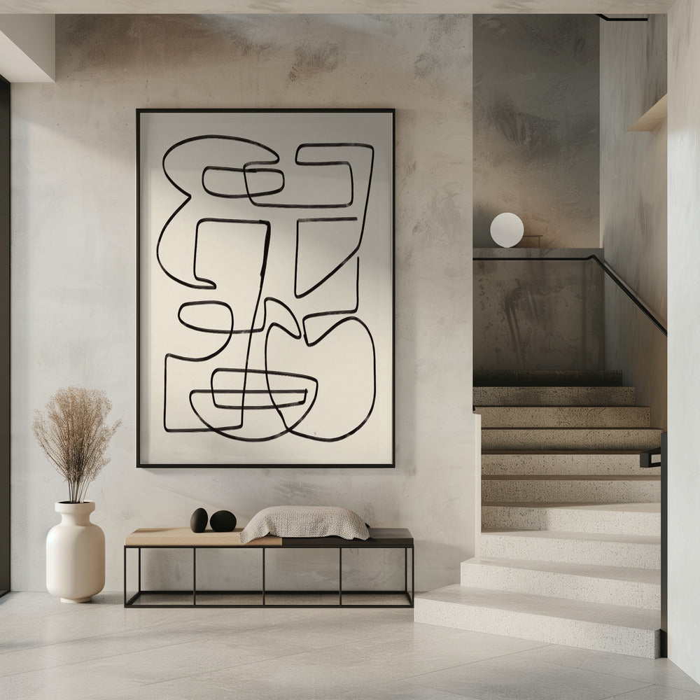 Warme abstrakte Linienkunst | Poster