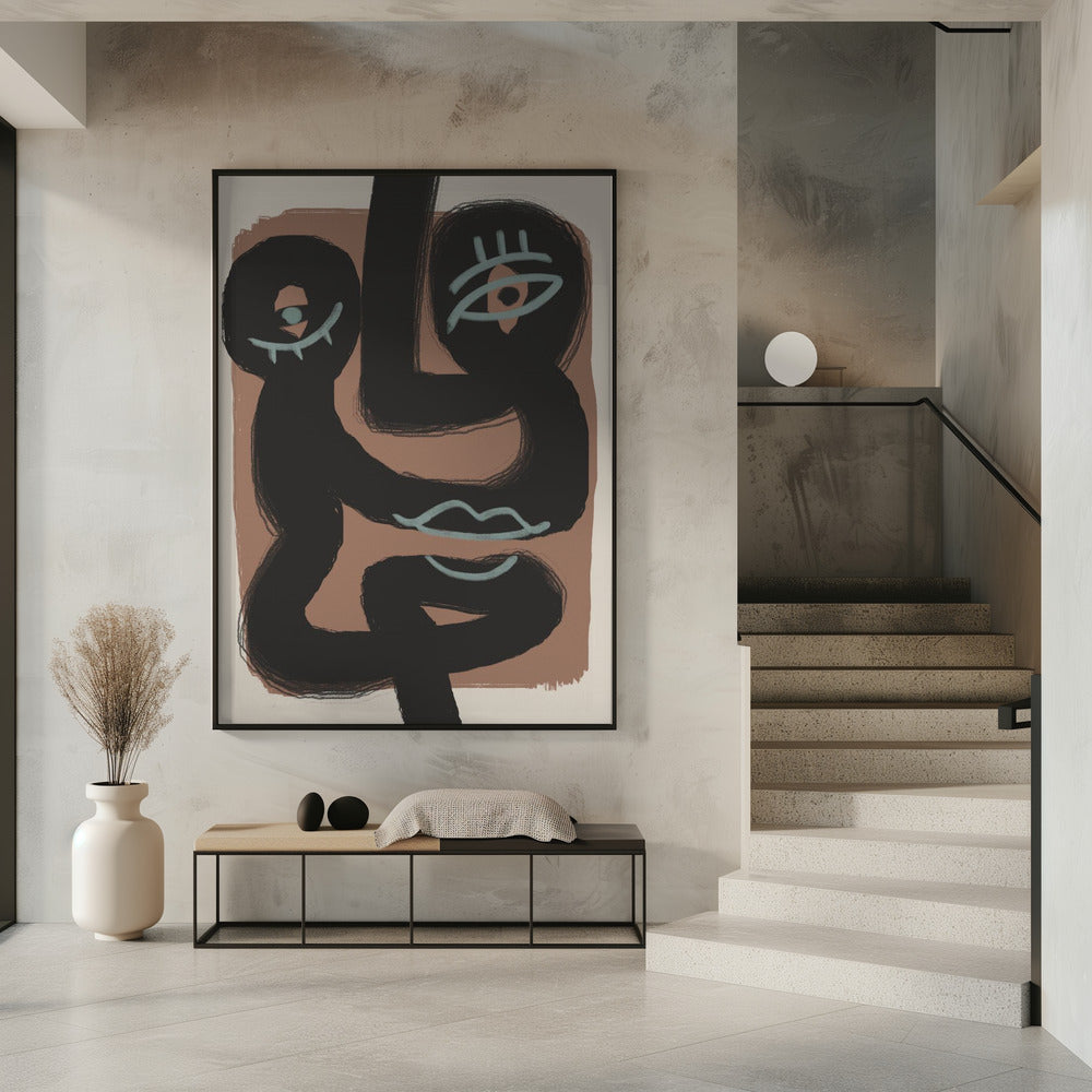 Abstract Black Portrait Pair | Poster