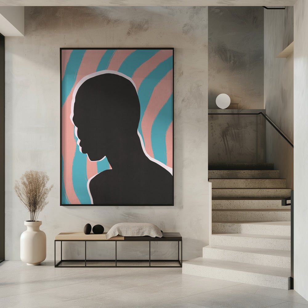 Anonymes Porträt in Neonlichtern | Poster