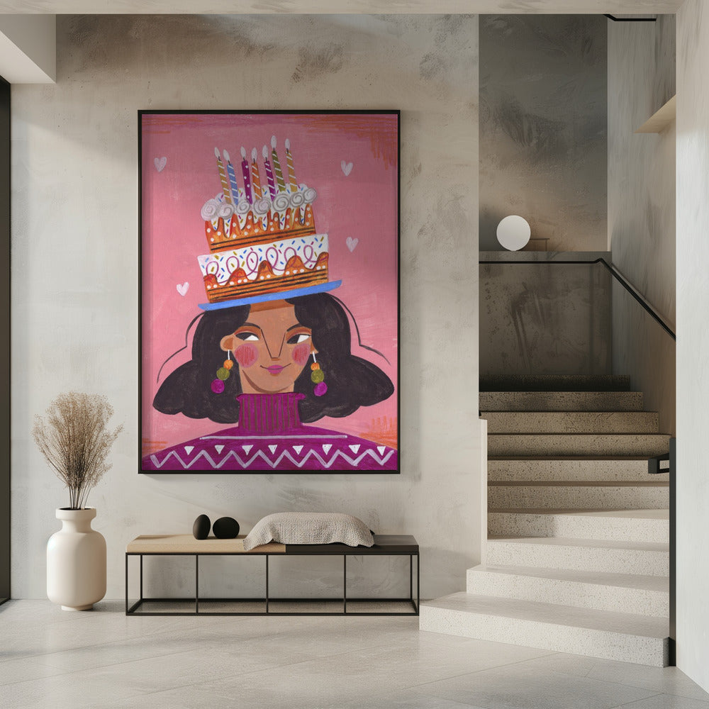 Frau mit Kuchen | Poster