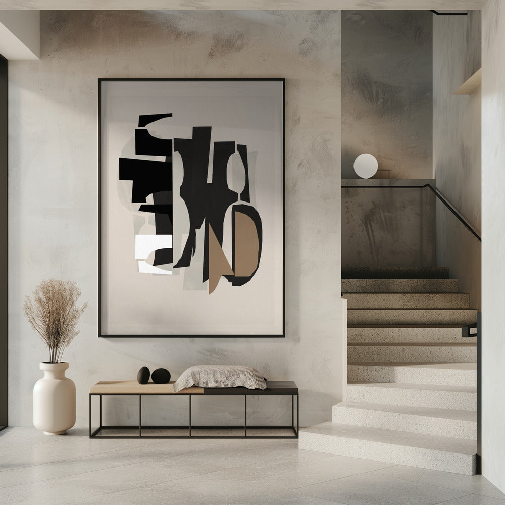 Black and White and Brown Relief 2 | Poster