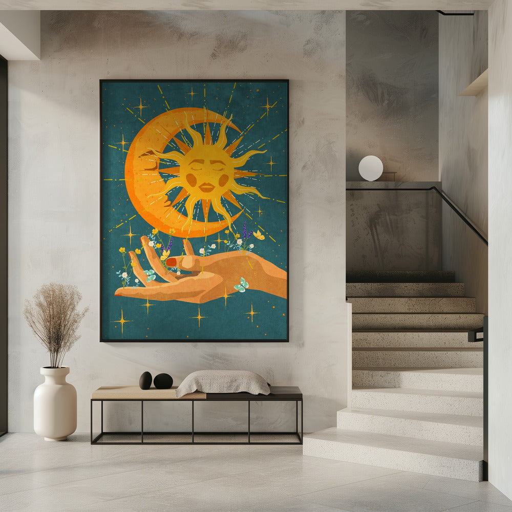 Sonne und Mond in meiner Hand | Poster
