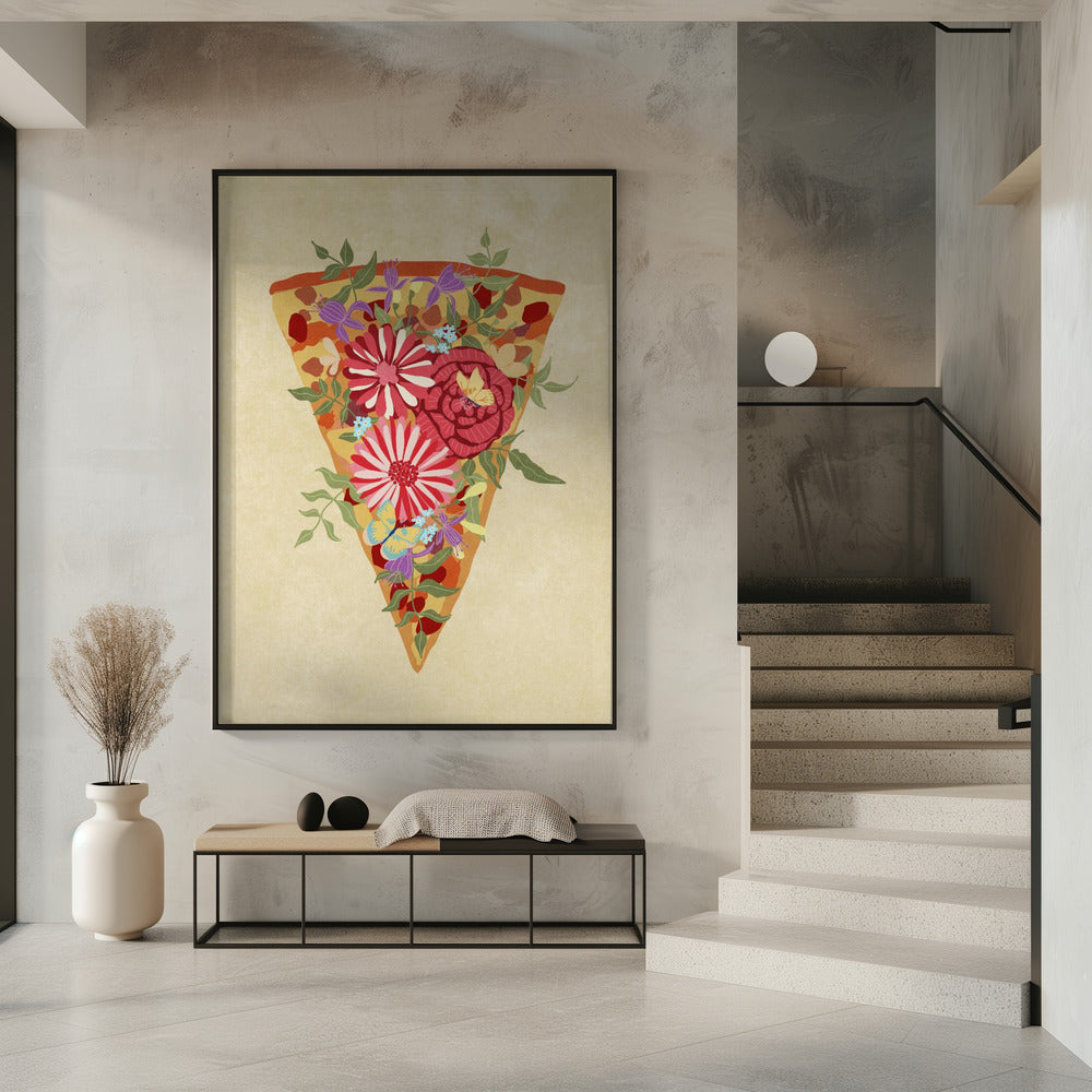 Stück Blumenpizza | Poster